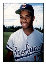 1986 Spokane Indians Cramer #158 Carl Holmes Anaheim California CA Baseball Card