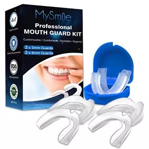 6 piezas Protector bucal para rechinar dientes Bandeja bucal moldeable antirronquidos + Caja azul - Imagen 1 de 12