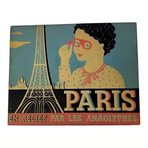 Paris En Relief Par Les Anaglyphes 3d Vintage Book With Glasses - Picture 1 of 8