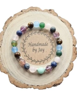 FIBROMYALGIA, CFS, THYROID & MIGRAINE SUPPORT CRYSTAL HEALING BRACELET  - Picture 1 of 2