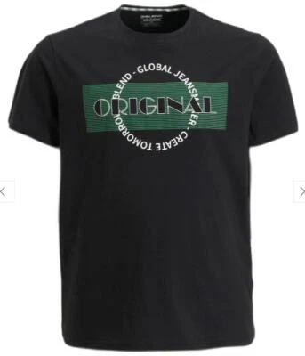 Camiseta estampada manga corta mezcla para hombre (20717096 BB) negra, 2XL-6XL Foto 1 de 2