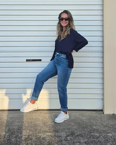 SASS CLOTHING-NAT JEANS-WORN WASH SLIM FIT STRAIGHT LEG JEANS 8-20 - Picture 1 of 7
