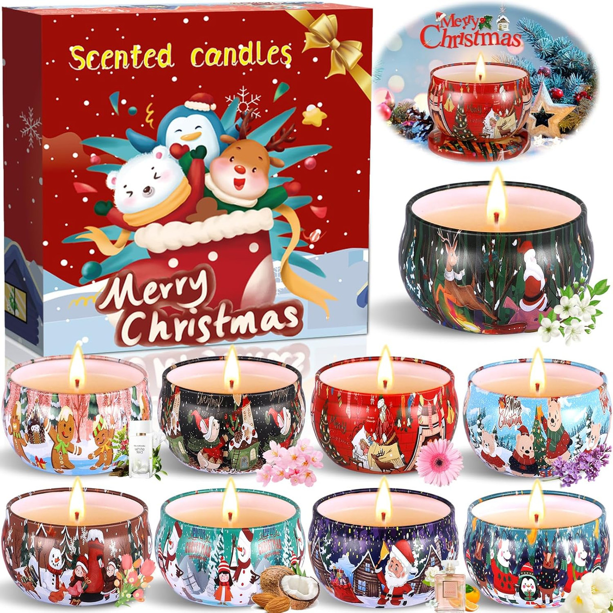 Set 8 Candele Profumate Soia - Aromaterapia Vaniglia, Lavanda, Limone E Menta - Foto 2