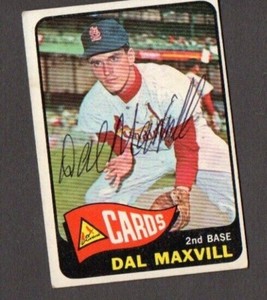 Dal Maxvill 1965 Topps authentic autographed card Cardinal 
