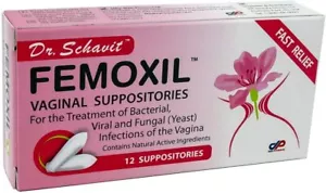 FEMOXIL Vaginal Suppositories - Natural Plant-Based Formula. pH Balance - Picture 1 of 9