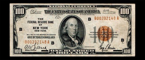 1929 $100 National Banknotes New York Uncirculated