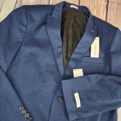 Calvin Klein Traje Formal Chaqueta Azul Niños Talla 18 Husky 1 Pieza Sin Pantalones Nuevo Foto 1 de 4