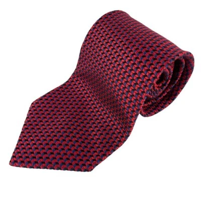 Corbata ERMENEGILDO ZEGNA 100 % SEDA Lujo Rojo Azul y Negro 3.75" Foto 1 de 3