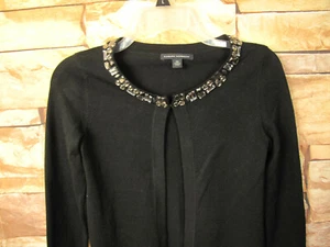 Suéter para mujer Banana Republic frente abierto cárdigan pedrería negro XS P-31 - Imagen 1 de 7
