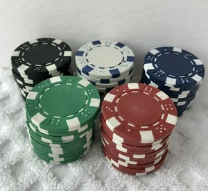 Poker Chips Replacement 10 Each Color Red Green Black Blue White 50 Total - Picture 1 of 7