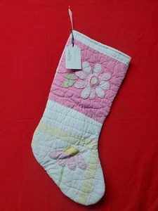 Christmas Stocking Handmade Fully Lined 20" Quilt Quilted Upcycled Fabric  - Picture 1 of 9