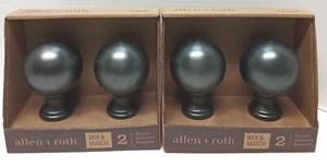 2 Pk Allen+Roth Gunmetal Finials For 1" Curtain Rod 1239781 Lot of 2  (4 Total) - Picture 1 of 6