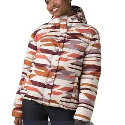 $260 NWT prAna Rose Hips Geo HELLEBORE DOWN  Duck Down Puffer Jacket LARGE - Image 1 of 4