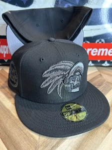 New Era App Exclusive Mexico Aztecs Skull Chief Reflective Pack Black 7 1/2 Rare - Bild 1 von 7