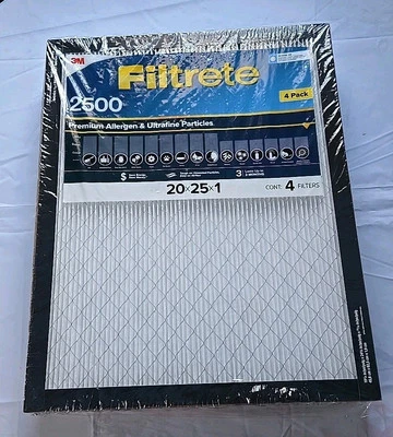 3M Filtrete 20x25x1 MPR 2500/Merv 14 HVAC Air Filter Reduce Dust 4-Pack - Image 1 of 2