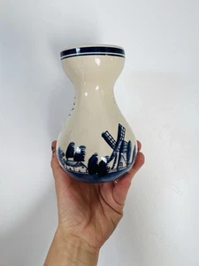 Sammlerstück Vase Kobaltblau & Weiß Keramik Holländisch Bemalt - Bild 1 von 3