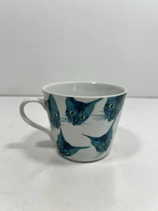 Taza de desayuno IKEA Kate Eary Designer Blue Cat Faces 2016  - Imagen 1 de 5