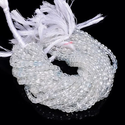 Cuentas facetadas con forma de caja de piedras preciosas de topacio blanco 5 mm hilo 8" AB-299 Foto 1 de 2