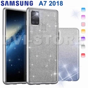 CUSTODIA per SAMSUNG GALAXY A7 2018 Cover SHINE Glitter Brillantini Strass - Foto 1 di 12