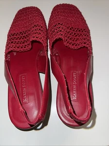 Karen Scott Carolton Slingback Flats RED 8M Brand New - Picture 1 of 3