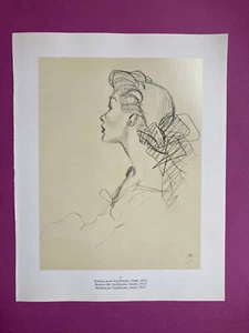 Poster René GRUAU Bettina 1952 étude illustration dessin portrait study mode - Picture 1 of 3