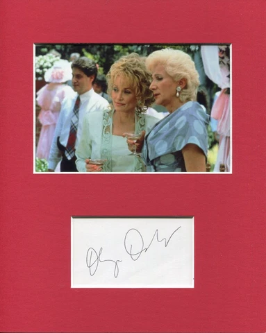 Olympia Dukakis Steel Magnolias Signed Autograph Photo Display With Dolly Parton Cover