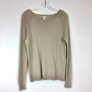 J. Suéter Crew Factory Beige Mezcla Merino Manga Raglán M - Imagen 1 de 6