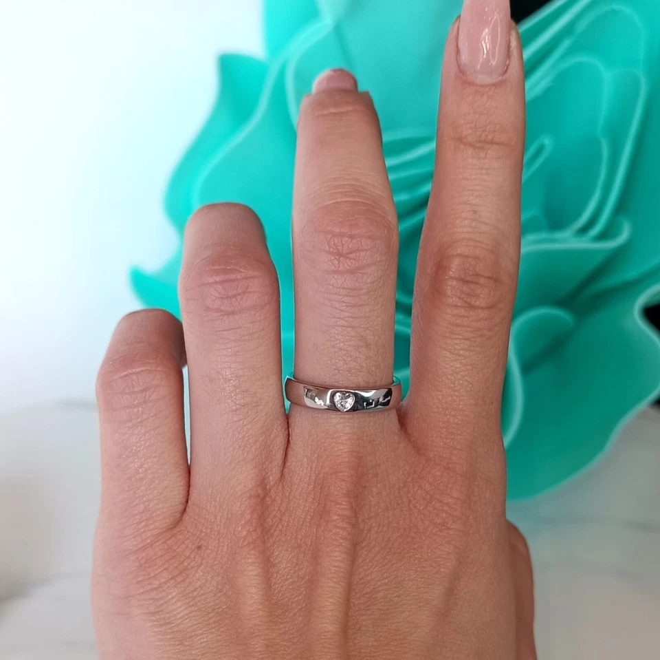 Anello fedona " sei il mio cuore " con punto luce a cuore in argento 925 e zirco - Immagine 1 di 4