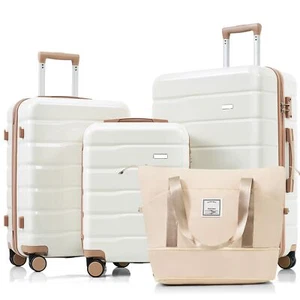 4Pc 20" 24" 28" ABS Hardshell Luggage Expandable Travel Bag Set Spinner Wheels - Picture 1 of 7