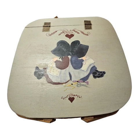 Vintage Basket Hand Painted Bread Basket Cover