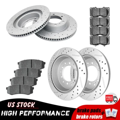 Rotores de freno de disco delanteros traseros + pastillas de cerámica para Toyota 4Runner Lexus GX460 Foto 1 de 4