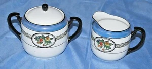 Noritake Blue Luster Creamer & Covered Sugar 1918-1924   S4259 - Picture 1 of 8