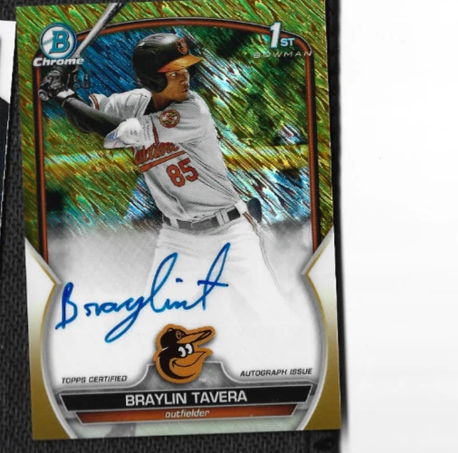 Braylin Tavera  2023 Bowman Chrome Gold Shimmer 1st Auto   23/50 - Image 1 of 1