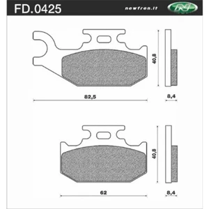 Newfren Front Right Brake Pads for Suzuki LT-A400F ASI KING QUAD 2010-2019 > Org - Picture 1 of 1