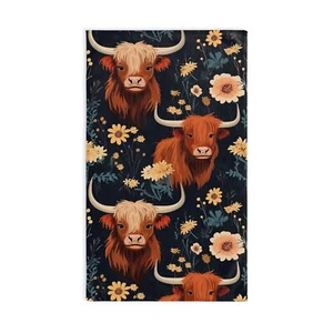 Highland Cow Hand Towel Farmhouse Country Style Bathroom Farm - Picture 1 of 5