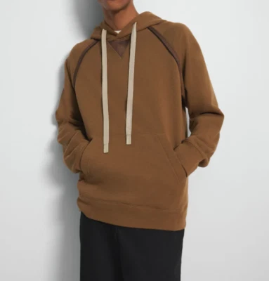 Theory Project Men's Cotton Terry Pullover Hoodie Brass Sweatshirt SZ.M NWT$265 - Image 1 of 4