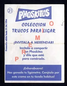 INVITALA A MERENDAR #21 CROMO PREMIADO TRUCOS PARA LIGAR 1994 PHOSKITOS PREMIO - Imagen 1 de 2