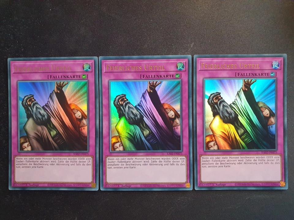 3x Yu-Gi-Oh! RA02-DE075 Feierliches Urteil Ultra Rare NM 1st - Bild 1 von 1