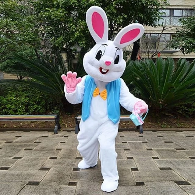 Easter Bunny Costume Rabbit Hard Head Halloween Birthday Mascot Costume Adult - Image 1 of 1