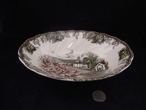 THE FRIENDLY VILLAGE OVAL 9" SERVING BOWL   MADE IN ENGLAND  - Picture 1 of 2