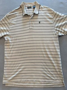 IZOD Golf Polo Shirt Mens Extra Large Beige Active Logo Tennis Collar Knit - Picture 1 of 4