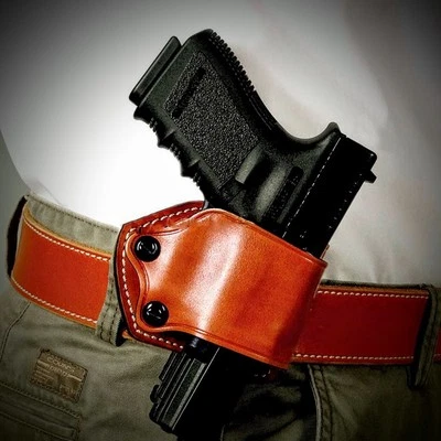 Leather Paddle Holster Fit For Different Barrel Lengths - DROP-DOWN MENU- - Image 1 of 4