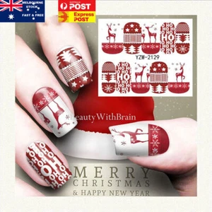 Nail Art Nail sticker Christmas Water Decal Snowman Design Nail Art Stickers - Picture 1 of 2