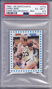 1985 - 1986 MERCHANTE CAMPEONATO BALONCESTO RED BACK PSA 6.5 LARRY BIRD #170