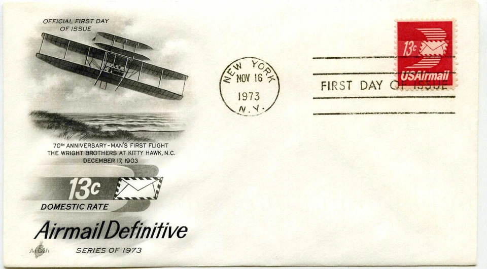 C79  13c Winged Envelope, ArtCraft  FDC - Image 1 of 1