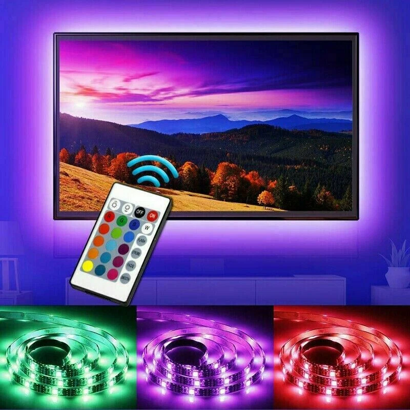 STRISCIA LED PER TV LCD 3MT 300 LED LUCE RGB 16 COLORI CON TELECOMANDO - Immagine 1 di 1