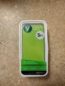 Vivitar Braided Micro USB Cable 5 Ft. New Sealed in Box - Picture 1 of 2