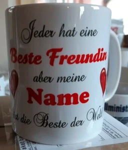 Beste Freundin Becher mit Wunschnamen - perfektes Geschenk - Bild 1 von 1