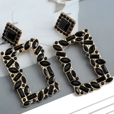 Pendientes colgantes cuadrados de cristal de diamantes de imitación NOIR, joyería llamativa - Nuevos Foto 1 de 4