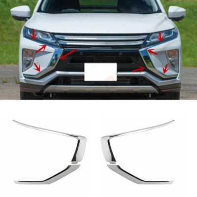 4 molduras de parachoques delantero ABS cromadas para Mitsubishi Eclipse Cross 2017-2020 Foto 1 de 4